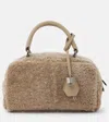 Brunello Cucinelli Leather-trimmed Shearling Tote Bag In Brown