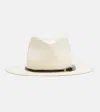 Brunello Cucinelli Beige Monile Textured Fedora Hat In White