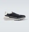 Brunello Cucinelli Leather-trimmed Suede Sneakers In White