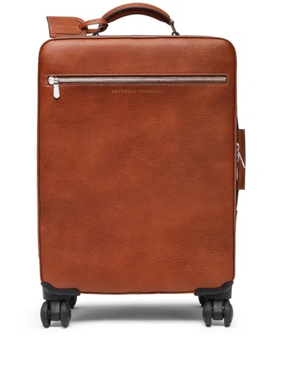 Brunello Cucinelli Leather Trolley In Brown