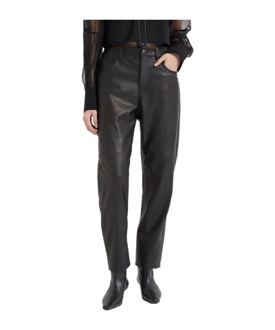 Brunello Cucinelli Leather Trousers