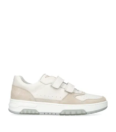 Brunello Cucinelli Kids' Leather Velcro Sneakers In White