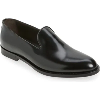 Brunello Cucinelli Evening Glossed Leather Loafer In Black