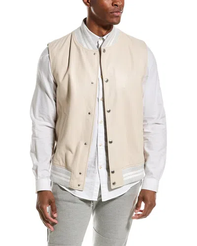 Brunello Cucinelli Leather Vest In Neutral