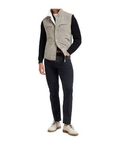 Brunello Cucinelli Leather Vest In Neutral