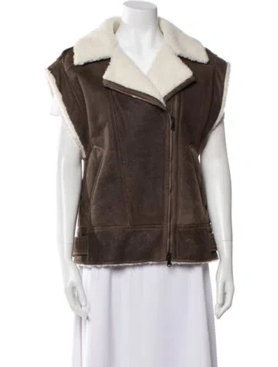 Pre-owned Brunello Cucinelli Leather Vest In Brown