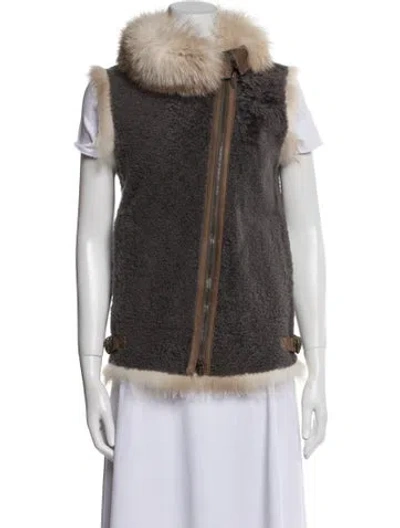 Pre-owned Brunello Cucinelli Leather Vest In Gray