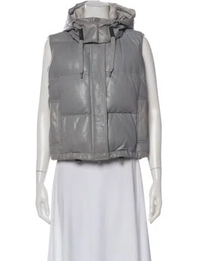 Pre-owned Brunello Cucinelli Leather Vest In Gray