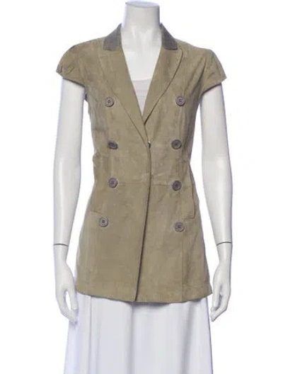 Pre-owned Brunello Cucinelli Leather Vest In Gray