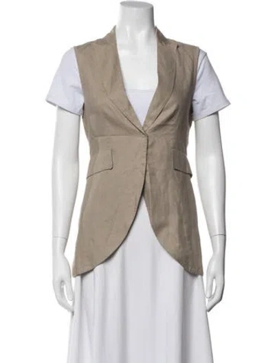 Pre-owned Brunello Cucinelli Leather Vest In Grey