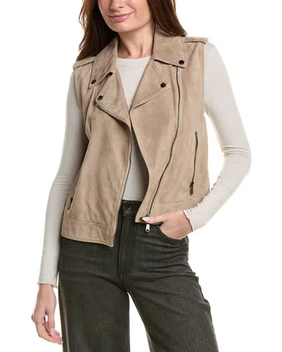 Brunello Cucinelli Leather Vest In Neutral