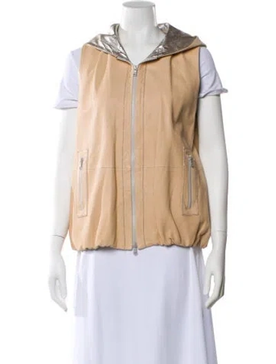 Pre-owned Brunello Cucinelli Leather Vest In Neutral