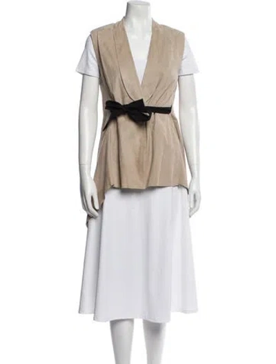 Pre-owned Brunello Cucinelli Leather Vest In Neutral