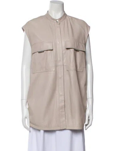 Pre-owned Brunello Cucinelli Leather Vest In Neutral