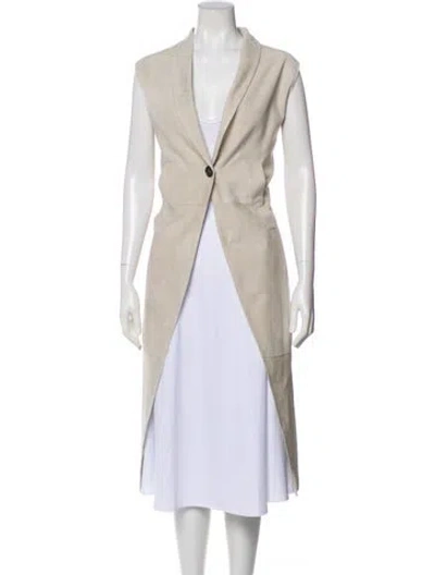 Pre-owned Brunello Cucinelli Leather Vest In Neutral