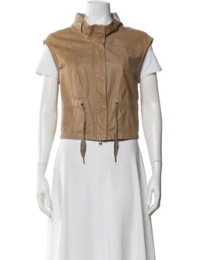 Pre-owned Brunello Cucinelli Leather Vest In Neutral