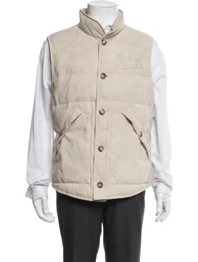 Pre-owned Brunello Cucinelli Leather Vest In Neutral