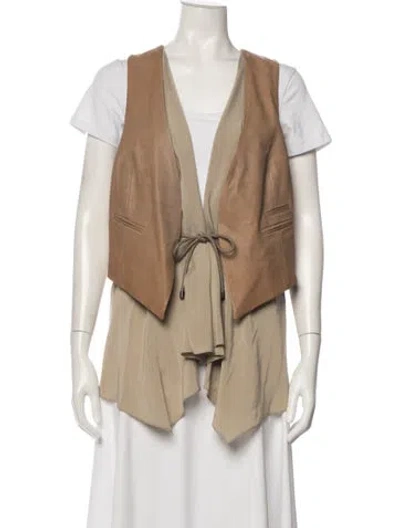 Pre-owned Brunello Cucinelli Leather Vest In Neutrals