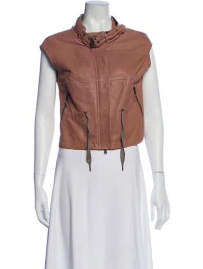 Pre-owned Brunello Cucinelli Leather Vest In Pink