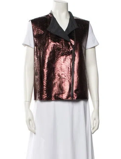 Pre-owned Brunello Cucinelli Leather Vest In Silver