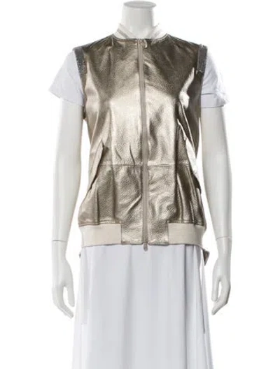 Pre-owned Brunello Cucinelli Leather Vest W/ Tags