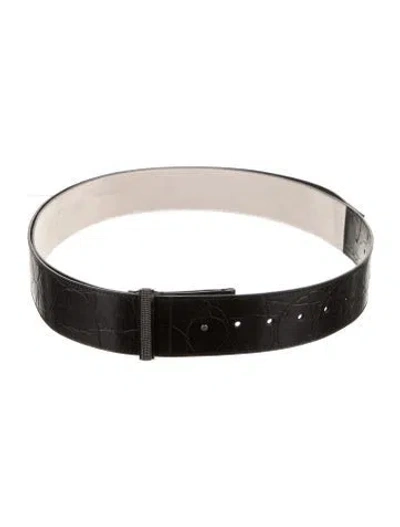 Pre-owned Brunello Cucinelli Leather Waist Belt W/ Tags In Black