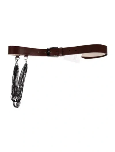 Pre-owned Brunello Cucinelli Leather Waist Belt W/ Tags In Brown