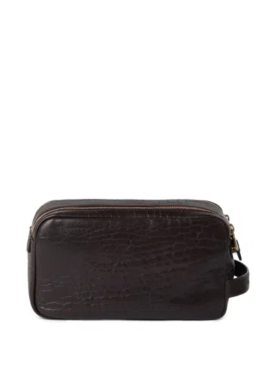 Brunello Cucinelli Kulturbeutel Aus Leder In Brown