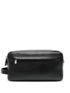 Brunello Cucinelli Men Leather Toiletry Bag In Black
