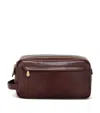 Brunello Cucinelli Calfskin Double Zip Toiletry Bag In Purple