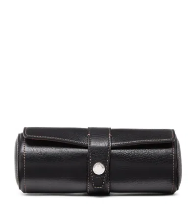 Brunello Cucinelli Leather Watch Case In Black