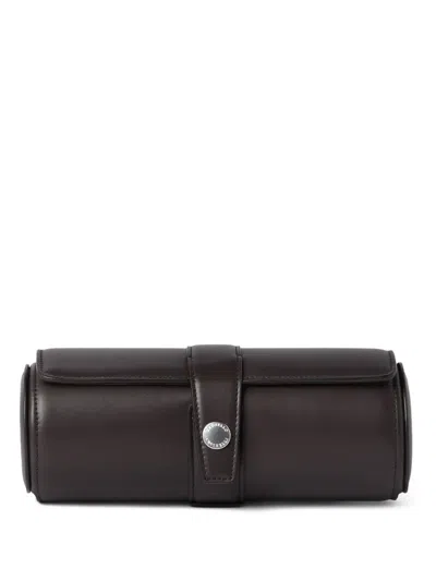 Brunello Cucinelli Leather Watch Case In Blue
