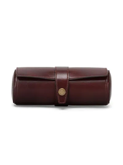 Brunello Cucinelli Leather Watch Case In Burgundy
