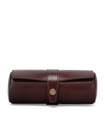 Brunello Cucinelli Leather Watch Case In Red