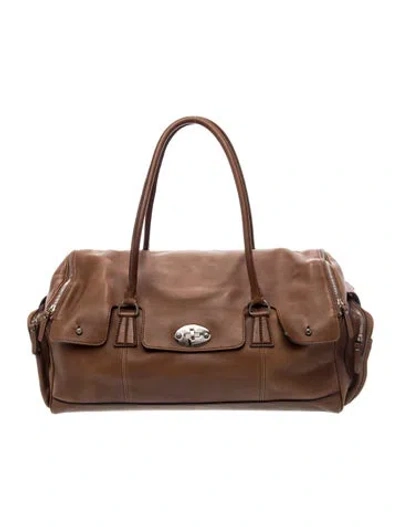 Pre-owned Brunello Cucinelli Leather Weekender Bag In Brown