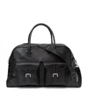 Brunello Cucinelli Leather Weekender Holdall In Black