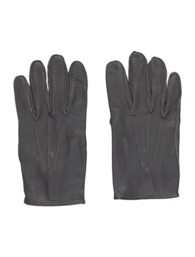 Pre-owned Brunello Cucinelli Leather Winter Glove In Grey