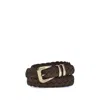 Brunello Cucinelli Men Leather Woven Belt In Brown
