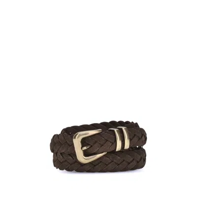 BRUNELLO CUCINELLI LEATHER WOVEN BELT