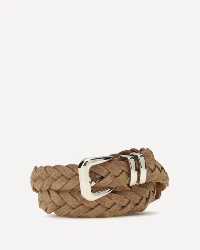 Brunello Cucinelli Beige Calf Leather Bos Taurus Regular Belt In Brown