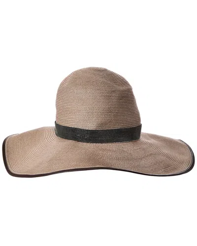 Brunello Cucinelli Leather-trim Hat In Neutral