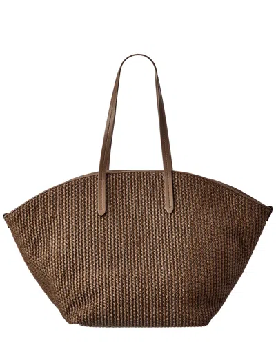 Brunello Cucinelli Leather-trim Tote In Brown