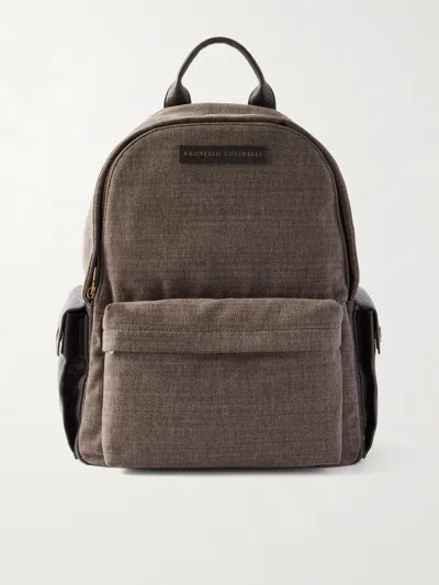 Brunello Cucinelli Leather Backpack In Brown