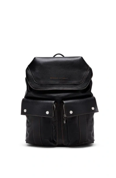 Brunello Cucinelli Leisure Backpack In Black