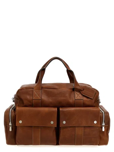 Brunello Cucinelli 'leisure' Duffel Bag In Brown