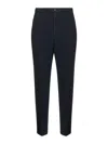 Brunello Cucinelli Men Leisure Fit Blue Comfort Linen Canvas Trousers