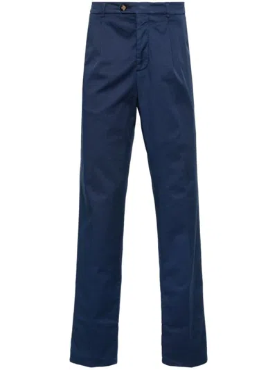 Brunello Cucinelli Leisure Fit Cotton Trousers In Blue