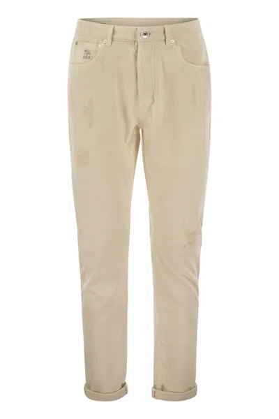 Brunello Cucinelli Leisure Fit Denim Jeans In Neutral