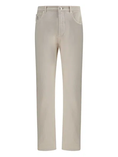 Brunello Cucinelli Leisure Fit Denim Jeans In Neutral