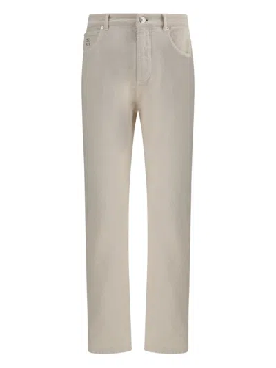 Brunello Cucinelli Beige Leisure Fit Denim Jeans In Neutral